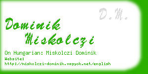 dominik miskolczi business card